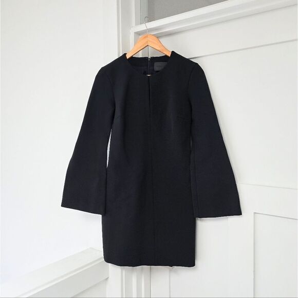 Cushnie Et Ochs Power Bandage Keyhole Bell Flare Sleeve Mini Dress in Black - Picture 1 of 16